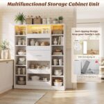 Besiost 40" Closet System with LED Lights, Wooden Closet Organizer System with D... - Image 6