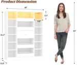 Besiost 40" Closet System with LED Lights, Wooden Closet Organizer System with D... - Image 7