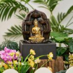 TERESA'S COLLECTIONS Tabletop Water Fountain Outdoor for Home Decor, Gold Buddha... - Image 4