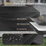 Aoxun 7 Piece Patio Furniture Set Wicker Rattan Patio Conversation Set Outdoor S... - Image 5