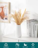 vancasso Ceramic Vase, 7.8 Inch Modern Ribbed Glossy Decorative Vase, Flower vas... - Image 4