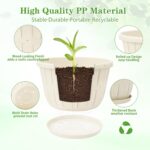 Quarut 14 Inch Plastic-Flower-Pot-for-Indoor-Plants, 4 Pack Large Outdoor Plante... - Image 3