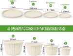 Quarut 14 Inch Plastic-Flower-Pot-for-Indoor-Plants, 4 Pack Large Outdoor Plante... - Image 4