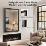 Black Bathroom Mirrors for Over Sink 24x36 Inch, Rectangle Vanity Mirror for Bed... - Image 4