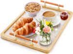 DEAYOU Bamboo Serving Tray with Handles, Marble Pattern Plastic Decorative Ottom... - Image 4