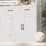 HITHOS 76" Tall Kitchen Pantry Storage Cabinet, 55“ Wide Kitchen Hutch Cabinet w... - Image 5