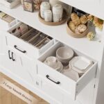 HITHOS 76" Tall Kitchen Pantry Storage Cabinet, 55“ Wide Kitchen Hutch Cabinet w... - Image 6