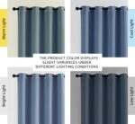 NICETOWN Stone Blue Blackout Curtains for Living Room 84 inches Long - Thermal I... - Image 3