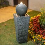Glitzhome Outdoor Water Fountain with LED Light, Oversized Modern Sphere Pedesta... - Image 3