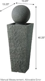 Glitzhome Outdoor Water Fountain with LED Light, Oversized Modern Sphere Pedesta... - Image 4