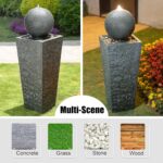 Glitzhome Outdoor Water Fountain with LED Light, Oversized Modern Sphere Pedesta... - Image 6