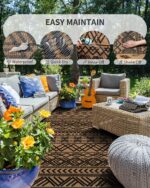 MontVoo Outdoor Rug 8x10 Waterproof Outdoor Patio Rug Mat Reverisble Plastic Str... - Image 3