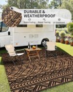 MontVoo Outdoor Rug 8x10 Waterproof Outdoor Patio Rug Mat Reverisble Plastic Str... - Image 4