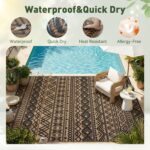 MontVoo Outdoor Rug 8x10 Waterproof Outdoor Patio Rug Mat Reverisble Plastic Str... - Image 5