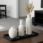 Rustic Farmhouse Vase Set of 3 - Ceramic Decorative Modern Flowers Vases Home De... - Image 6