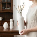 Rustic Farmhouse Vase Set of 3 - Ceramic Decorative Modern Flowers Vases Home De... - Image 7
