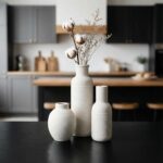 Rustic Farmhouse Vase Set of 3 - Ceramic Decorative Modern Flowers Vases Home De... - Image 8