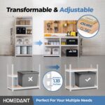 HOMEDANT 5 Tier Laminated White Boltless Metal Shelving Unit Adjustable Garage S... - Image 5