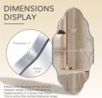 Silver Scalloped Bathroom Mirror, Irregular Wall Mirror with Brushed Metal Frame... - Image 3