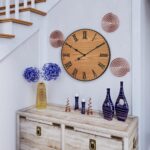 Large Wall Clock 24 Inches - Decorative Wall Clock Large With Real Wood & Roman ... - Image 6