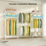Ulif E1 Heavy Duty Closet Garment Rack, 6 Tiers Adjustable Metal Freestanding Ex... - Image 5