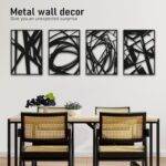 Bakovity Black Abstract Wall Art, Metal Art Wall Decor, Modern Large Wall Art, 3... - Image 3