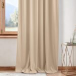 NICETOWN Beige Room Darkening Curtains for Backdrops, Thermal Insulated Noise Re... - Image 6