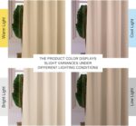 NICETOWN Beige Room Darkening Curtains for Backdrops, Thermal Insulated Noise Re... - Image 7