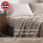 Simple&Opulence 100% Pure Linen Sheet Set King Size, Natural French Flax Solid C... - Image 5