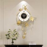 Wall Clock, Large Gold Wall Clock for Living Room Decor，Unique Office Clocks Bat... - Image 3
