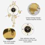 Wall Clock, Large Gold Wall Clock for Living Room Decor，Unique Office Clocks Bat... - Image 5