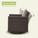 Luxury Outdoor Patio Swivel Rocker Chairs - Wicker Patio Swivel Rocking Chairs S... - Image 5