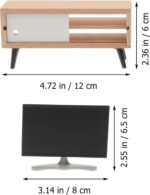 NUOBESTY Dollhouse TV and Wood Television Cabinet, 1/12 Scale Realistic Toy Moni... - Image 3