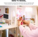 NUOBESTY Dollhouse TV and Wood Television Cabinet, 1/12 Scale Realistic Toy Moni... - Image 4