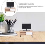 NUOBESTY Dollhouse TV and Wood Television Cabinet, 1/12 Scale Realistic Toy Moni... - Image 6