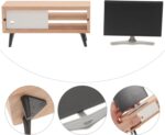 NUOBESTY Dollhouse TV and Wood Television Cabinet, 1/12 Scale Realistic Toy Moni... - Image 9