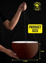 GARDENIX DECOR Self Watering Hanging Planter, 11'' Indoor, Brown, Coco Coir, wit... - Image 3