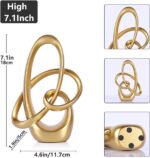 Gold Knot Decor -7.1" Resin Gold Knot Statue, Gold Statues Home Decor, Abstract ... - Image 3