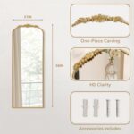 Besdomus Vintage Full Length Mirror: 21"x56" Ornate Gold Antique Floor Long Body... - Image 4