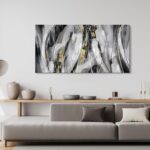 KLAKLA Black and Gold Abstract Wall Art - Big Picture for Living Room Wall - Bla... - Image 6