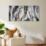 KLAKLA Black and Gold Abstract Wall Art - Big Picture for Living Room Wall - Bla... - Image 7