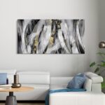 KLAKLA Black and Gold Abstract Wall Art - Big Picture for Living Room Wall - Bla... - Image 9