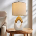 OYEARS 19'' Small Boho Table Lamps for Bedroom Set of 2, Farmhouse Rattan Bedroo... - Image 5