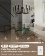 Yunnix 10 Light Matte Black Chandelier, Farmhouse Chandeliers for Dining Room Li... - Image 7