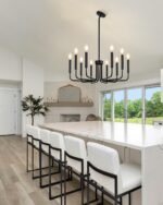 Yunnix 10 Light Matte Black Chandelier, Farmhouse Chandeliers for Dining Room Li... - Image 8