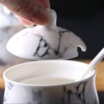 123Arts Ceramics Marbling Sugar Salt Pepper Storage Jar Seasoning Pot with Lid A... - Image 4