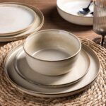 GBHOME Ceramic Dinnerware Sets for 4, 12 Pieces Stoneware Plates and Bowls Sets,... - Image 4