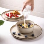 GBHOME Ceramic Dinnerware Sets for 4, 12 Pieces Stoneware Plates and Bowls Sets,... - Image 5