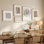 Framed Matisse Abstract Neutral Wall Art, 5 Piece Large Beige Canvas Prints Set,... - Image 3