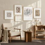 Framed Matisse Abstract Neutral Wall Art, 5 Piece Large Beige Canvas Prints Set,... - Image 5